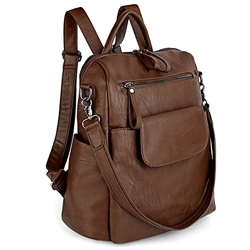 UTO Rucksack Damen Elegant - Modischer Multifunktionsrucksack aus PU Leder - Damen-Rucksackhandtaschen mit abnehmbaren Schultergurt und großer Kapazität für Tablet oder Laptop. Ideal für Schule und Alltag, bietet er zahlreiche Taschen zur optimalen Organisation Ihrer Essentials.