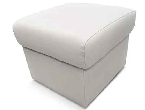 Quattro Meble Cremeweiß Echtleder Hocker 50cm x 50cm aufklappbar mit Stauraum Sitzhocker Rindsleder Sitzwürfel Fußhocker Polsterhocker Echt Leder Puff