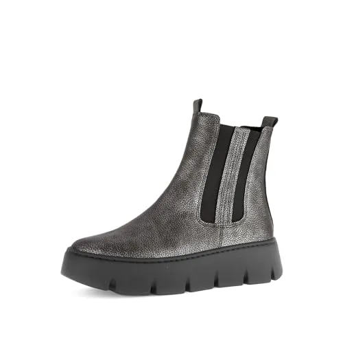Gabor Damen Chelsea Boots - Übergangsstiefel in Grey - Wanderschuhe mit Best Fitting und flachem Absatz, ideal für den Übergang. Aus hochwertigem Rauleder mit praktischem Reißverschluss und modernem Design.