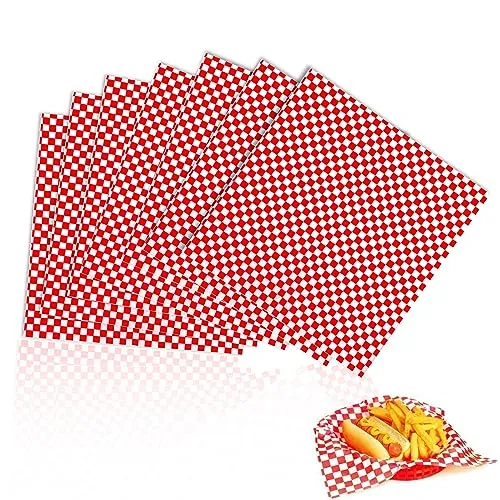 Blatt Lebensmittelverpackung Papier,27.9 x 27.9 cm Wachspapier,Einweg Fettdichtes Papier,Antihaft Wachspapier Kuchenverpackungen,Geschenkpapier für Sandwich Burger Wrap Kuchen Brot 100