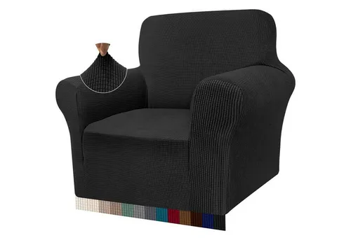 LuxusKollektion Hängedekoration Sofabezug Jacquard Stretch für 1 Sitzer Schwarz - Hochwertiger Jacquard Stretch Sofabezug für 1 Sitzer in Schwarz. Perfekter Schutz für deine Möbel, einfach zu installieren und pflegeleicht. Verleiht deinem Wohnzimmer neuen Glanz und schützt vor Kratzern und Schmutz.