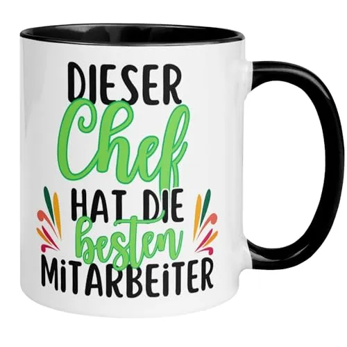 Chef Tasse Lustig mit Spruch – Geschenk Chef Führungskraft Büro – Dieser Chef hat die besten Mitarbeiter – Lustige Tasse Mann Vorgesetzter Boss Geschenkidee