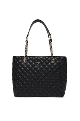 Guess Shopper Giully II Large Tote (HWQG) black - Handtasche mit edlem Metall-Reißverschluss, ideal für DIN A4-Unterlagen und ausgestattet mit stabiler Form sowie praktischen Innenfächern.