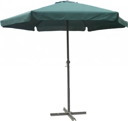 LEX Sonnenschirm Ø 3m - Kurbelschirm mit Krempe in Grün - Sonnenschirm mit Lüftungsöffnung und verstellbarer Höhe, ideal für Garten und Terrasse. Hersteller: Linder Exclusiv, robustes Alu-Gestell.