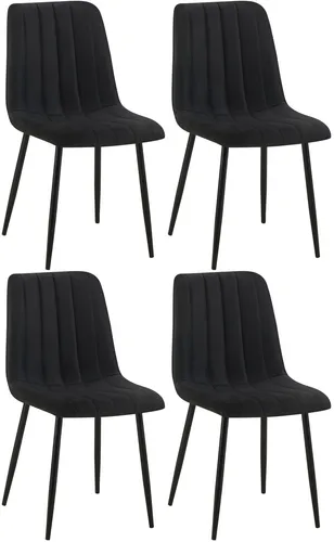 CLP 4er Set Stühle Dijon – Samt-Stühle mit Ziernähten - Stühle aus strapazierfähigem Stoff im modernen Design, bieten hohen Sitzkomfort und passen perfekt in jedes Wohnambiente.