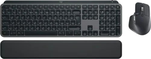 Logitech MX Keys S Combo Graphite - Tastatur & Maus - Tastatur und Maus mit US-Layout, kabellos oder kabelgebunden nutzbar, inklusive komfortablem MX Palm Rest für ergonomisches Arbeiten.