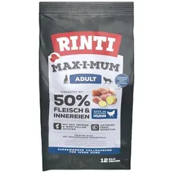 Rinti Max-i-mum Adult Huhn 50% 12kg - Hundefutter - Getreidefreies Trockenfutter mit 50% frischem Huhn für eine ausgewogene Ernährung und optimale Proteinversorgung.