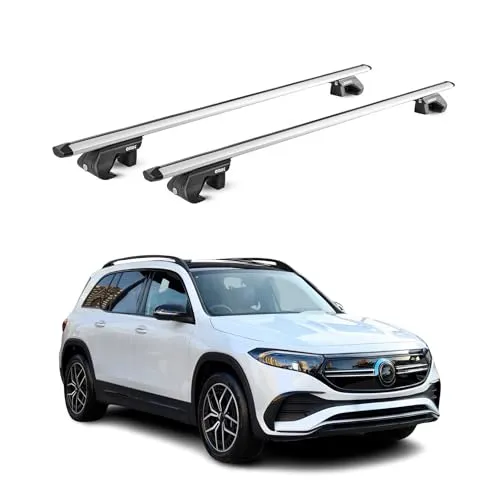 Aluminium Dachträger für Mercedes EQB X243 2021-2025 - Dachträger für Mercedes EQB X243, aerodynamisch und einfach zu installieren. Ideal für Fahrradträger, Ski- und Snowboardträger, langlebig und vielseitig einsetzbar.