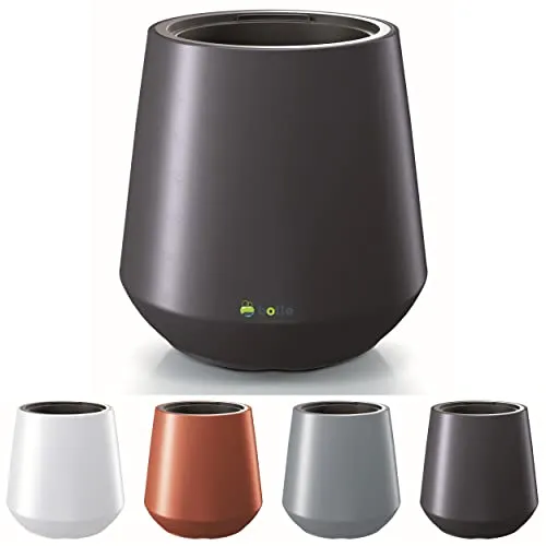 botle Blumentopf Massive Rund Form Modern Stil Matt 44 x 44cm mit Einsatz 11L Anthrazit