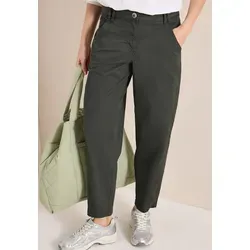 Cecil Mid Waist Barrel Leg Hose Clear Khaki 32 in grün von CECIL