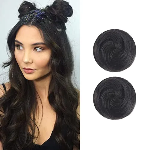 2PCS Mini Kralle Falsche Brötchen Glatte Haare Bun Extensions Haar Donut Chignon Clip in Haar Scrunchies