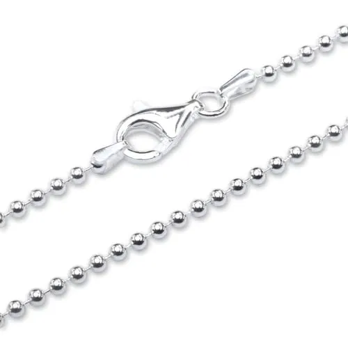 Unique Kugelkette 925 Silber 2,2mm Silberkette für Damen und Herren