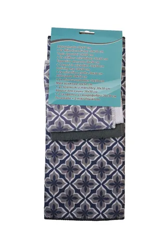 Mikrofaser Abtropfmatte 38 x 50 mm mit 2 Mikrofasertücher 30 x 30 cm Grau