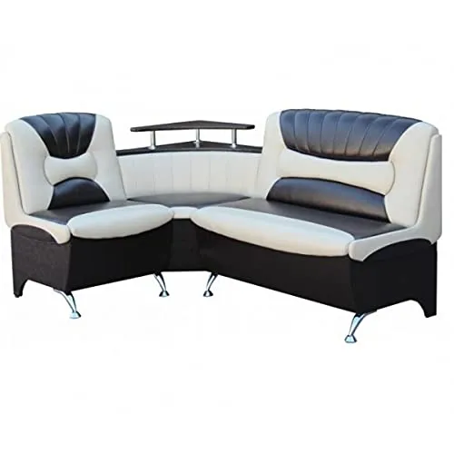 Rodnik Eckbank Arabika mit Stauraum, schwarz/weiß in schwarz von Rodnik