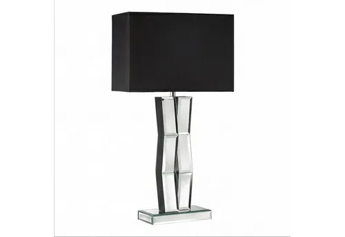 Licht-Erlebnisse Nachttischlampe TABLE mit E27 Stoffschirm - Moderne Tischleuchte aus der Serie TABLE – elegantes Design in Schwarz mit Stoffschirm und Spiegelglas, ideal für stimmungsvolle Beleuchtung in jedem Raum. Flexibel dimmbar für die perfekte Atmosphäre!
