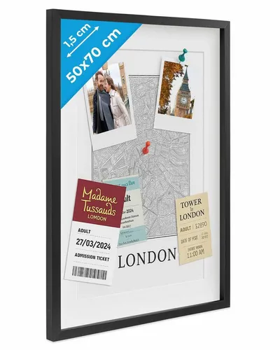 PHOTOLINI Bilderrahmen 3D-Rahmen mit Passepartout / für Objekte bis 1,5 cm Tiefe