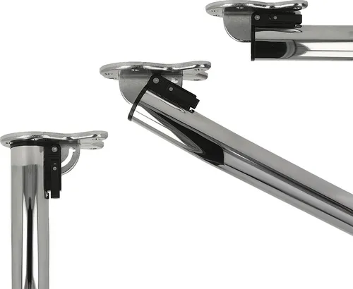 Ms Beschläge - Abklappbares Tischbein 870mm Chrom Glänzend D:50mm Möbelfuß Tischfuß Aus Metall