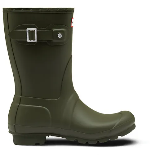 Hunter Damen Original Short Gummistiefel - Kurzschaft, Grün (Dark Olive), 39 EU - Wanderschuhe aus wasserdichtem Naturkautschuk mit schnelltrocknendem Nylonfutter und rutschfester Sohle für optimalen Komfort und Halt bei jedem Wetter.