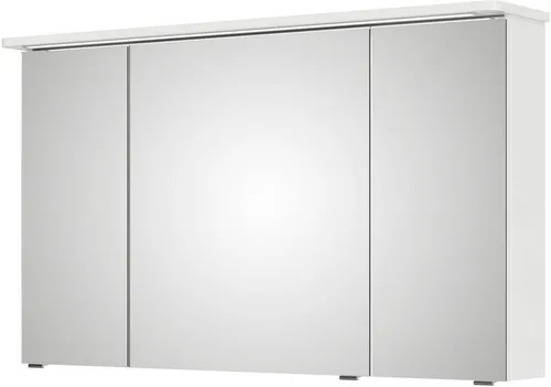 Saphir Spiegelschrank Serie 4005 Badezimmer-Spiegelschrank inkl. LED-Kranzbeleuchtung Badschrank 120 cm breit, 3 Türen, 6 Glas-Einlegeböden, inkl Türdämpfer
