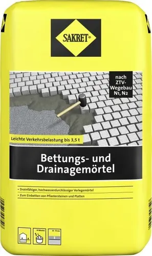 SAKRET Bettungs- und Drainagemörtel 10 kg Sack Mörtel