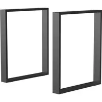 HOMCOM Tischbeine 2er-Set aus Vierkantprofilen in schwarz von HOMCOM