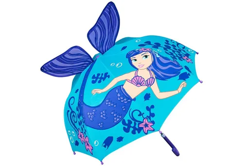 von Lilienfeld Meerjungfrau Kinderschirm – 3D Stockregenschirm für Mädchen bis 8 Jahre - Stockschirme für Kinder mit 3D Meerjungfrau Design, sicher und leicht, ideal für kleine Mädchen. Perfekt für Regen und Abenteuer!