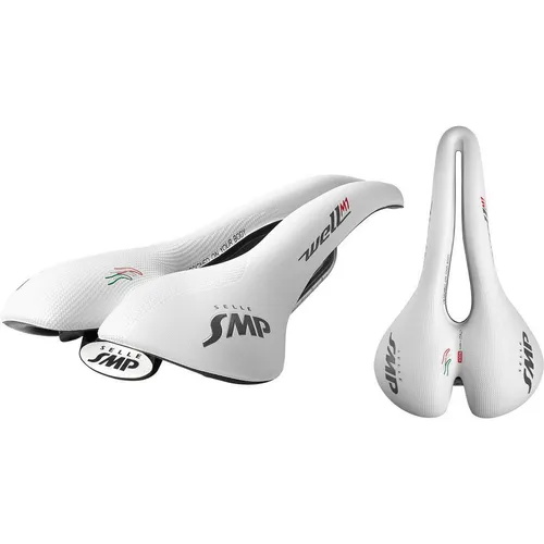 Selle SMP Well M1 Sattel, weiß, 279x163 - Fahrradsattel mit ergonomischem Design für optimalen Komfort und Druckentlastung, ideal für längere Fahrten.