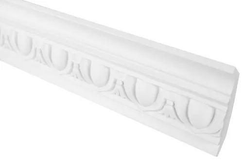 Hexim Stuckleiste C754, 10 Meter / 5 Leisten, Stuckleisten Decke Barock Stil, PU Hartschaum & Flexibel - 2m Deckenleisten gemustert Zierprofile Leisten Deko (10 Meter weiß)