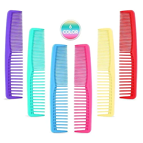 QITIMIR Buntes Haarkamm Set, Haarkämme für Damen und Herren, Entwirrkamm, Stylingkamm (6 Farben, 6 Kämme pro Packung)
