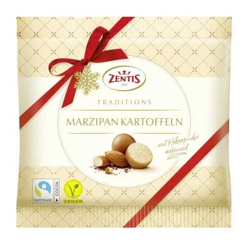Zentis Marzipan-Kartoffeln 100 g | Vegane Köstlichkeit mit dunklem Kakaopuder für die Festtage