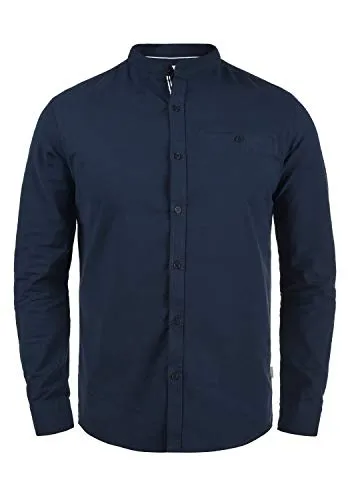 !Solid SDAllion Herren Langarmhemd Slim Fit mit Stehkragen, Größe: 3XL, Farbe: Insignia B - Stylisches Langarmhemd mit Stehkragen und dekorativer Brusttasche. Ideal für vielfältige Anlässe und aus hochwertiger Baumwolle gefertigt. Kombiniere es mühelos für einen modernen Look!