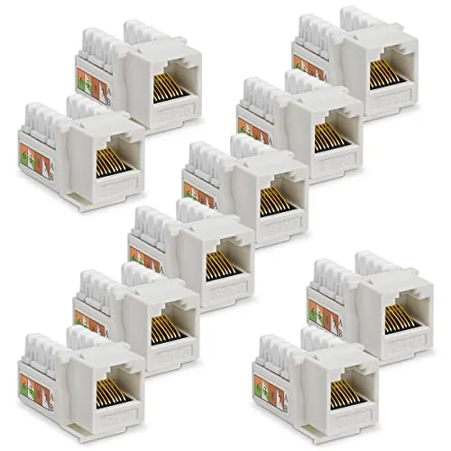 10x CAT6 Keystone RJ45 Modul Buchse 250 MHz werkzeuglos Kupplung Netzwerkkabel Einbaubuchse für Verlegekabel Patchpanel Netzwerkdose