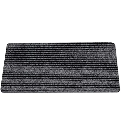 ANRO Schmutzfangmatte Mischa – Fußmatte Türmatte für Innen & Außen | rutschfest & pflegeleicht Flur, Eingang, Balkon, Gewerbe Mischa Grau 50x100cm