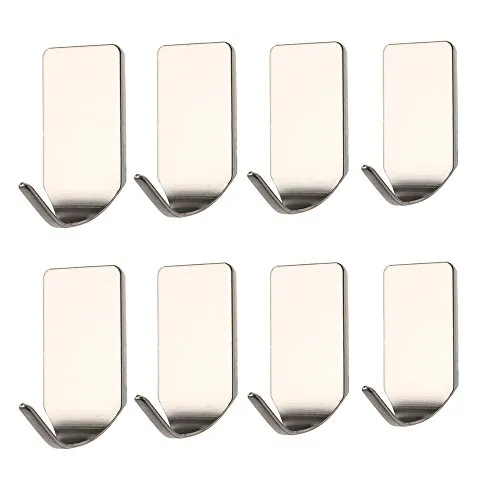 Stück Badezimmer Selbstklebend Handtuchhaken Küche Wasserdicht Edelstahl Haken Kleber Kleiderhaken Ohne Bohren Klebehaken 8