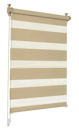 Doppelrollo beige 115x130cm Klemmfix ohne Bohren von Sonello