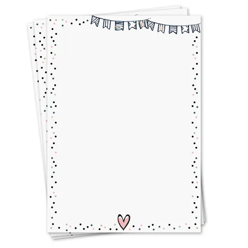 Briefpapier Set Konfetti I 50 Blatt 90 g/m²  DIN A4 I dv_425