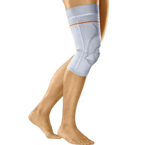 Sporlastic GENU-HIT PLUS COMFORT Kniebandage Gr.6 - Medizinische Kniebandage für optimalen Halt und Komfort, Größe 6 in edlem Platinum, ideal zur Unterstützung bei Knieverletzungen.