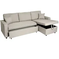Ecksofa mit Bettkasten HWC-L17, L-Form Couch für flexibles Wohnen - Sofa mit Schlaffunktion und Nosagfederung für hohen Sitzkomfort. Liegefläche variabel montierbar, ideal für spontane Übernachtungsgäste. Platzsparend mit Aufbewahrungsbox.