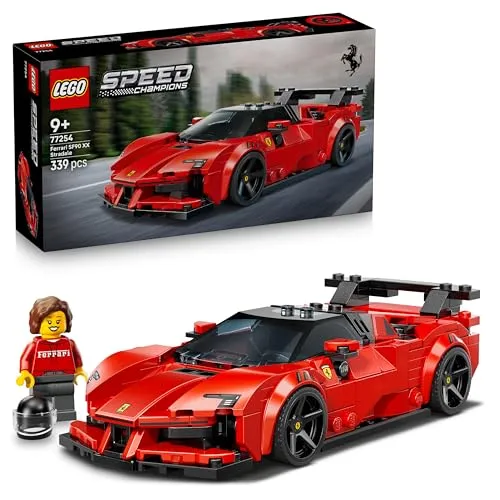 LEGO® Speed Champions 77254 Ferrari SF90 XX Stradale - Faszinierendes LEGO Set für Kinder ab 7 Jahren. Enthält detailgetreue Nachbildung des Ferrari SF90 XX Stradale mit 299 mm Länge für kreativen Spielspaß.