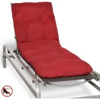 Beautissu Polsterauflage Flair RL für Sonnenliege 190x60x8cm, Rot - Auflagen für Sonnenliegen, komfortable Polsterung aus 100% Polyester, ideal für entspannte Stunden im Garten oder auf der Terrasse.