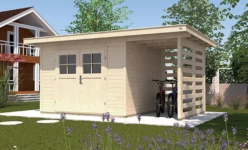 weka Gartenhaus 179 A Gr.1, natur, 28 mm, DT, Anba - Gartenhaus aus hochwertigem, naturbelassenem Holz, ideal für die Aufbewahrung von Gartenutensilien und als gemütlicher Rückzugsort im Garten.