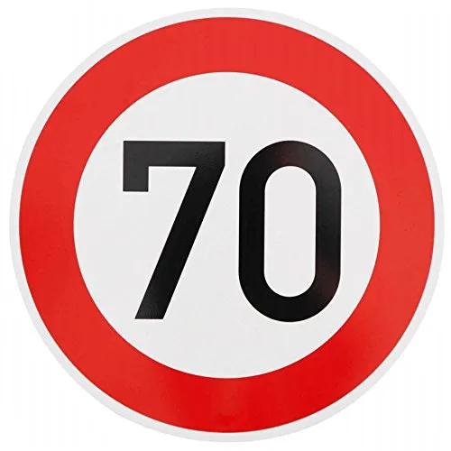 Original Verkehrszeichen 70 KM/H Schild Nr. 274-70 - Sicherheitsschilder, hochwertiges Verkehrsschild aus Aluminium mit Reflexfolie, ideal als Geschenk für Geburtstagsfeiern und erfüllt alle StVO-Vorschriften.