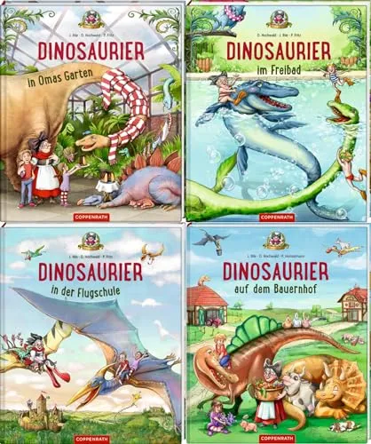Dinosaurier Abenteuer: Omas Garten, Freibad, Flugschule & Bauernhof - Baby-Tagebuch mit aufregenden Dinosaurier-Abenteuern und einem exklusiven Postkartenset für kreative Erinnerungen.