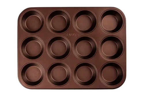 Sallys Muffinform für 12 Muffins, hitzebeständig bis 240 °C - Kuchenformen mit 12 Antihaft-Mulden, ideal für gleichmäßige Muffins. Hitzebeständig bis 240 °C und kratzfest – perfekt für kreative Backideen!