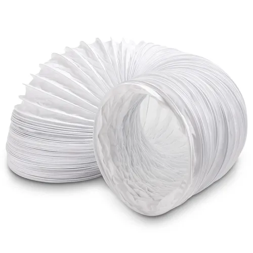 Abluftschlauch 2,80m 150erR Rundsystem Weiß PVC-Schlauch für Dunstabzugshaube