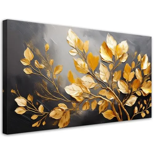 Feeby Bild auf Leinwand in gold von Feeby
