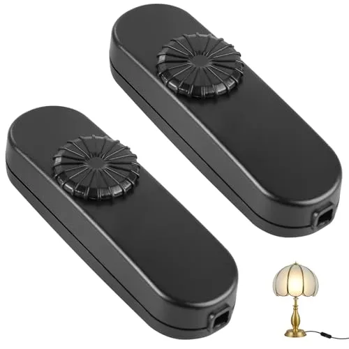 Stück Dimmer LED Dimmschalter 3–100 W, 220-240V Schnurdimmer für LED Lampen, Dimmen von 0% bis 100% für Dimmbar Glühlampen LED-Lampen,Tischlampen und Stehlampen, Schwarz 2