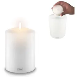 Qult Farluce Classic Teelichthalter - Teelichthalter in Kerzenform aus robustem Kunststoff, frost- und wärmesicher. Ideal für Garten und Gastronomie, sorgt für gemütliche Stimmung und lange Brenndauer.