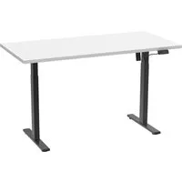 VCM Schreibtisch E-Lona (weiß/schwarz, 110 x 80 cm) - Kinderschreibtisch mit elektrisch stufenlos verstellbarer Höhe von 71 bis 120 cm, ideal für individuelles Lernen und Wachsen, inklusive Kindersicherung und Anti-Kollisionsschutz.
