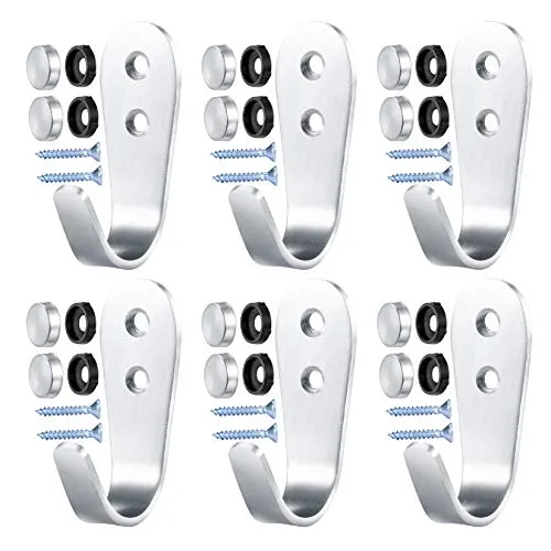 Stück Wandhaken, Garderobenhaken Edelstahl, Schlüsselhaken Gaderobe Haken, Kleiderhacken, Gaderobenhaken Wand für Küche, Handtücher, Taschen, Haken Zum Schrauben 6